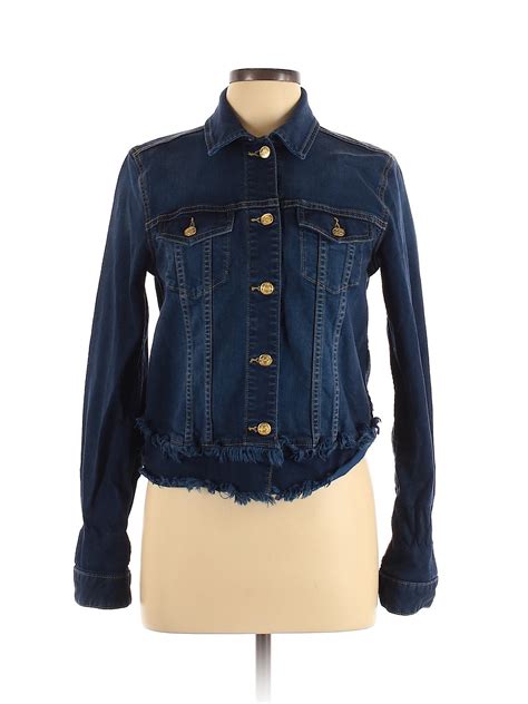 michael kors black denim jacket|michael kors jean jacket women.